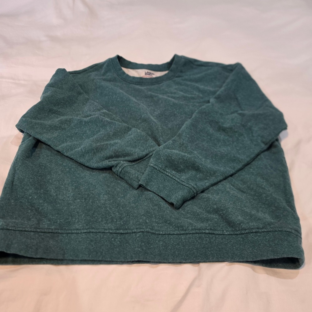 Lands End Sweatshirt Kids Large 14-16 Green Excellent Serious Sweats Crewneck